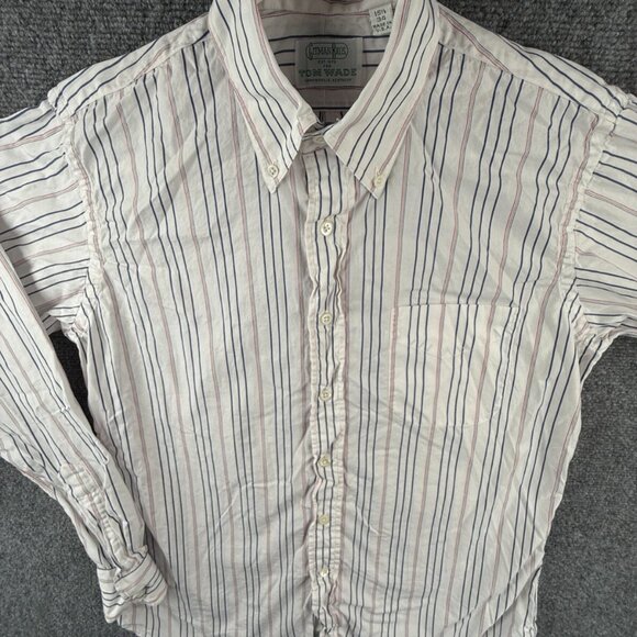 Gitman Bros Tom Wade USA Button Up Shirt Long Sleeve Striped Colorful 15.5 34 - Picture 2 of 16